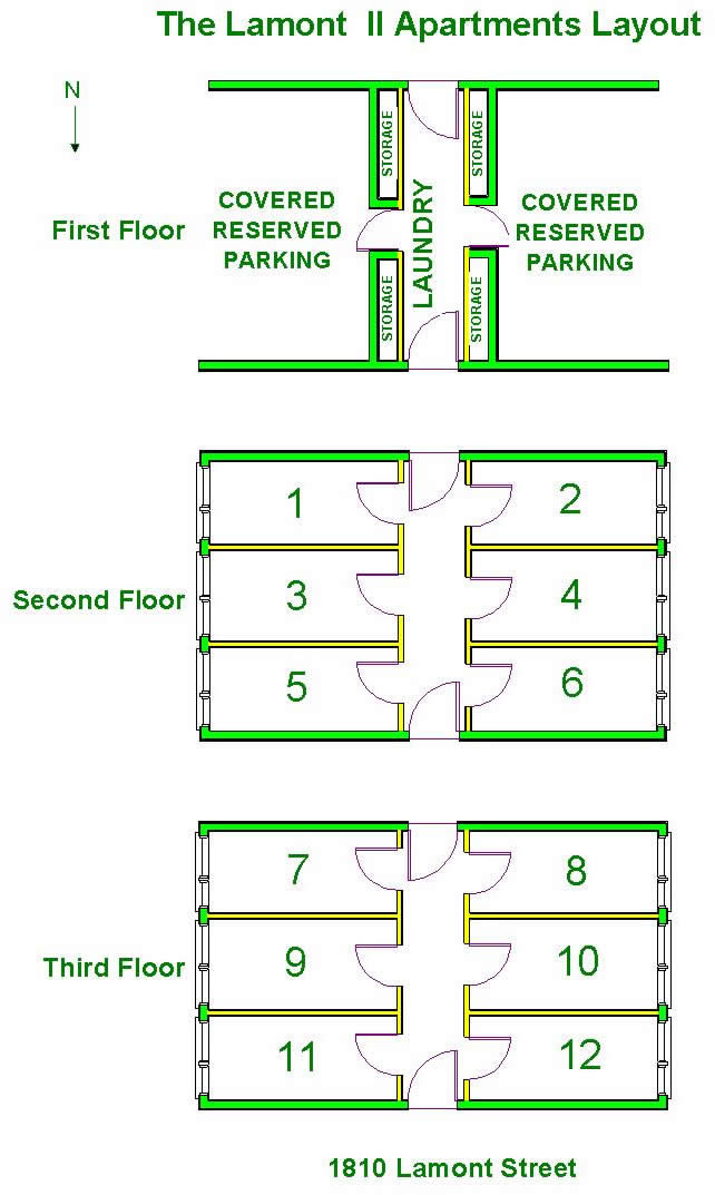 Layout of The Lamont Apartments, 1810 Lamont Street in Pullman, Wa